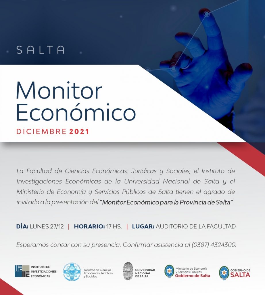 Gobierno y UNSa presentarán esta tarde el Monitor Económico de la Provincia