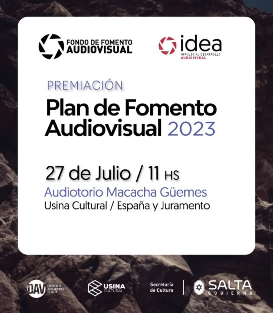 Hoy se realizará la Premiación del Plan de Fomento Audiovisual 2023